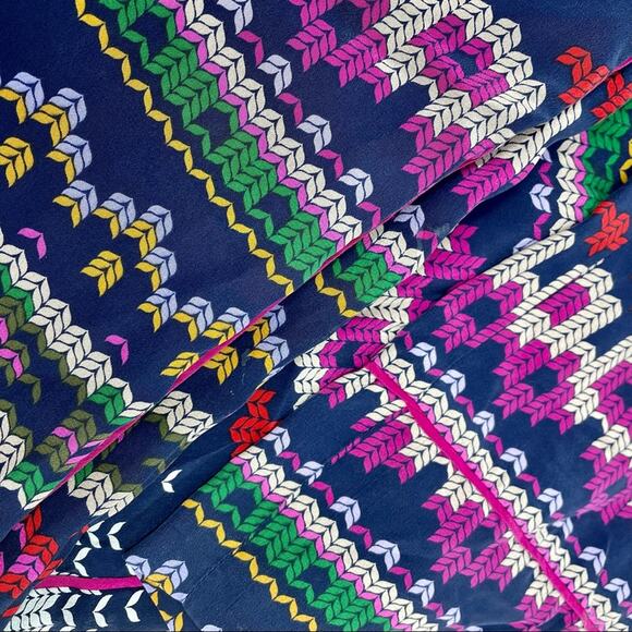 Trina Turk 100% Silk Fair Isle Knit Print Wide Leg Walker Pant Women's Med $128 - Picture 5 of 9